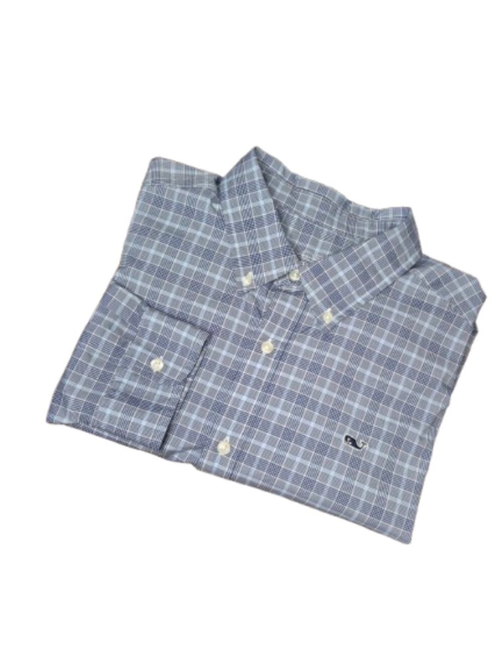 Vineyard Vines Performance Classic Fit Plaid Whale Shirt Size XL
